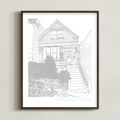 This is a cloud grey home wall art by Minted called house: portrait custom print with text