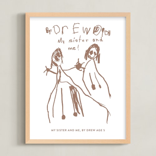 This is a soft brown photos to art by Minted called your drawing: portrait custom print