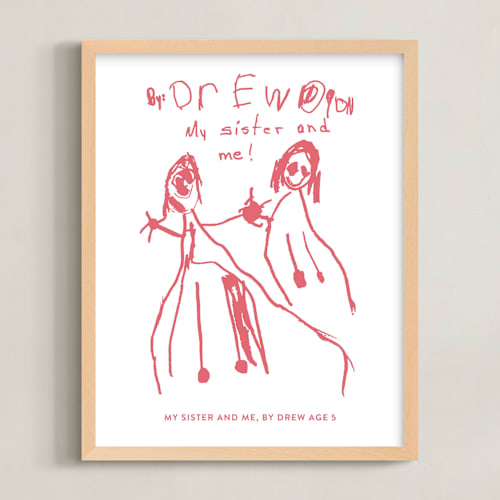 This is a pink grapefruit photos to art by Minted called your drawing: portrait custom print