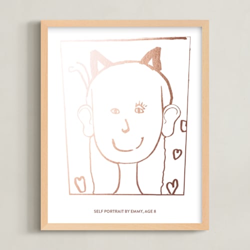 This is a rose gold photos to art by Minted called your drawing as foil art print