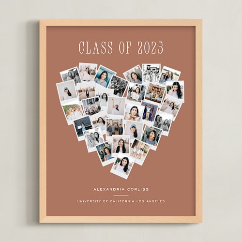 This is a clay photo art by Minted called heart snapshot for grads: framed photo