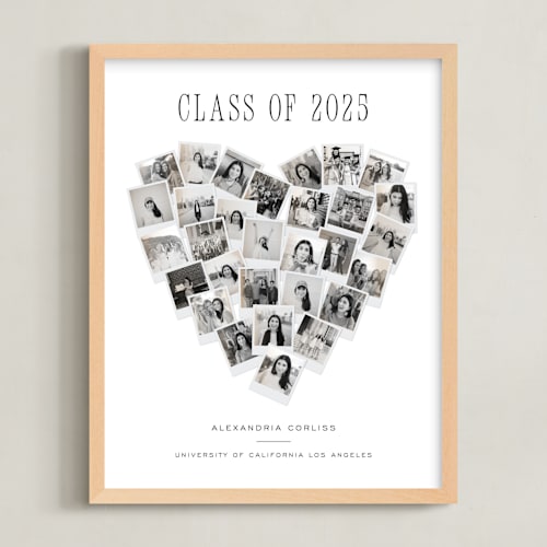 This is a sepia filter photo art by Minted called heart snapshot for grads: framed photo