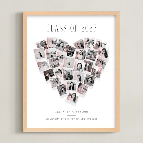 This is a pink filter photo art by Minted called heart snapshot for grads: framed photo