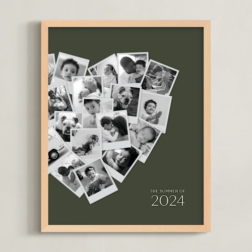 This is a olive shadow photo art by Minted called modern heart snapshot mix® cool tones