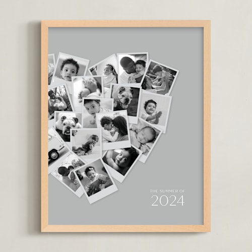 This is a cloud grey photo art by Minted called modern heart snapshot mix® cool tones
