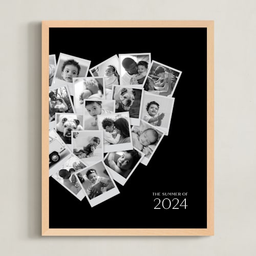 This is a black photo art by Minted called modern heart snapshot mix® cool tones