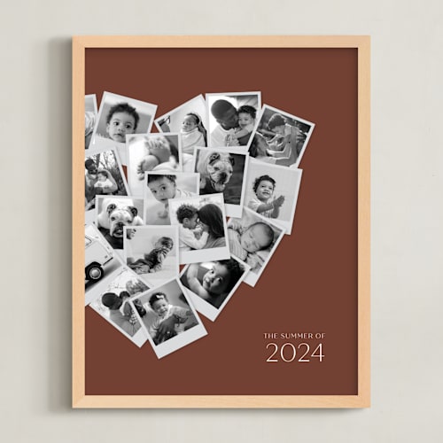 This is a rustique photo art with standard by Minted called modern heart snapshot mix® warm tones
