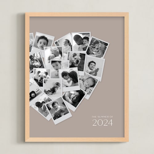 This is a mink photo art by Minted called modern heart snapshot mix® warm tones