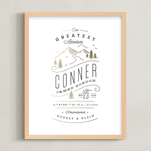 This is a white foil stamped photo art by Jennifer Wick called greatest journey