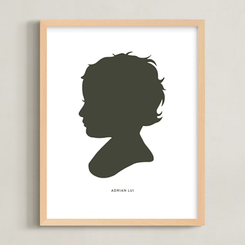This is a olive shadow silhouette art by Minted called silhouette: custom print with text