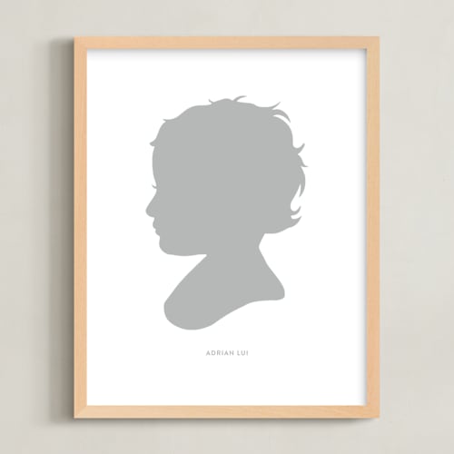 This is a cloud grey silhouette art by Minted called silhouette: custom print with text