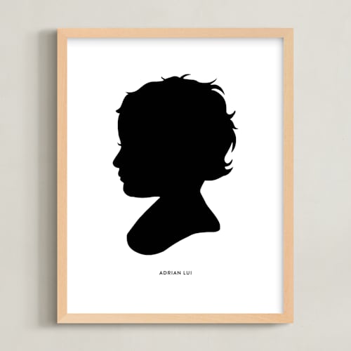 This is a black silhouette art by Minted called silhouette: custom print with text