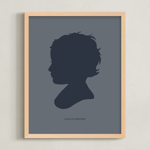 This is a midnight blue silhouette art by Minted called tone on tone silhouette