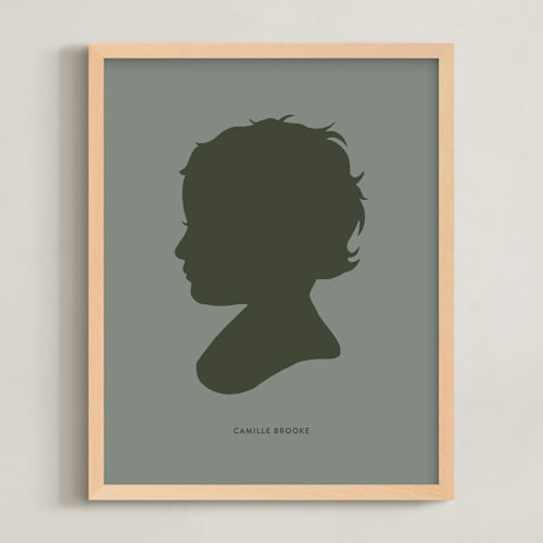 This is a olive shadow silhouette art by Minted called tone on tone silhouette