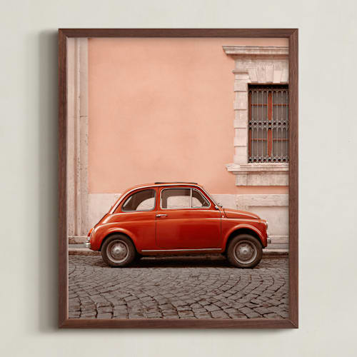 This is a red rosa art by Kelsey Mucci called an italian classic in rome