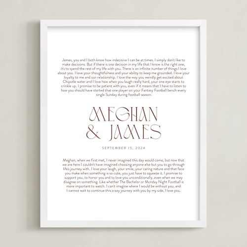 This is a rustique photos to art by Minted called our vows: portrait orientation custom print