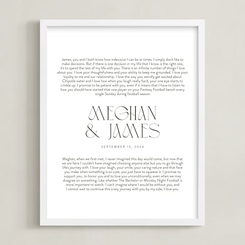 This is a olive shadow photos to art by Minted called our vows: portrait orientation custom print
