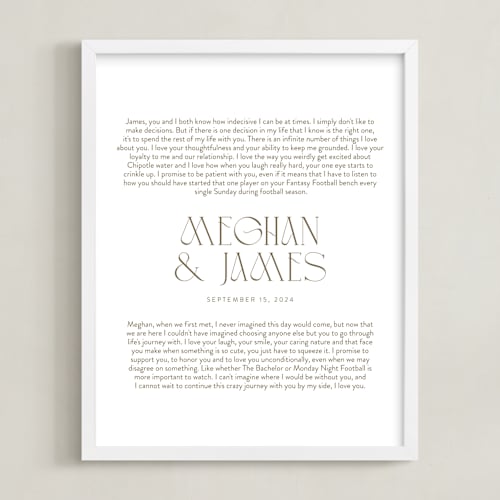 This is a tawny photos to art by Minted called our vows: portrait orientation custom print