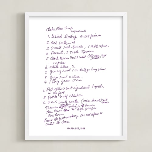 This is a dusty violet photos to art by Minted called your text: custom print 