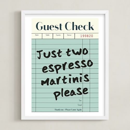 This is a citrus photos to art by Jennifer Lew called guest check: custom print