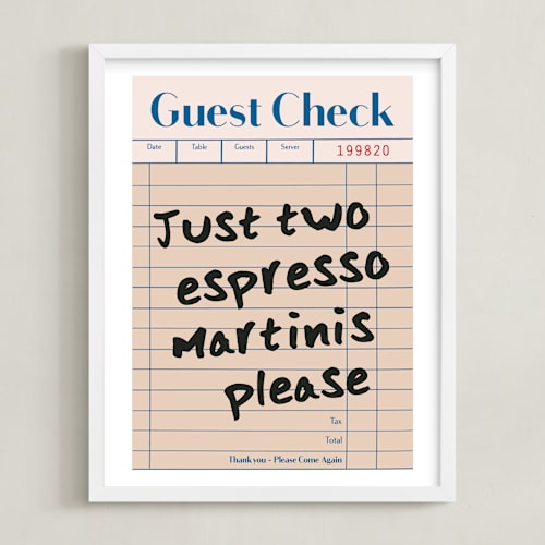 This is a espresso photos to art by Jennifer Lew called guest check: custom print