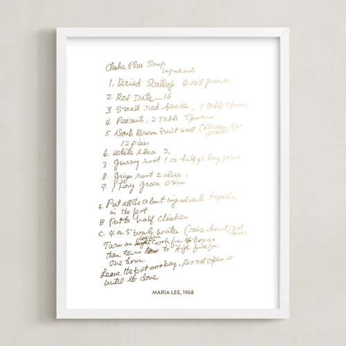 This is a gold photos to art by Minted called your text: custom foil print