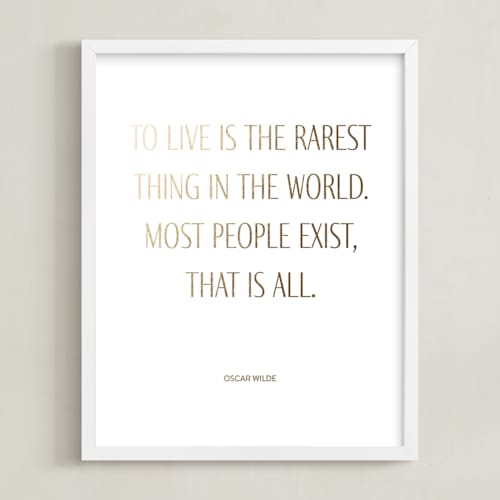 This is a gold photos to art with foil pressed by Minted called custom quotes