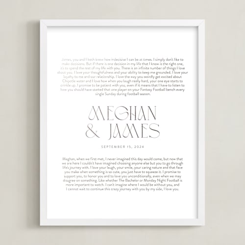This is a silver photos to art by Minted called our vows: custom foil print