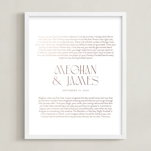 This is a rose gold photos to art by Minted called our vows: custom foil print