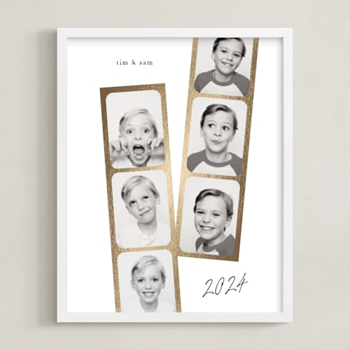 This is a snow foil stamped photo art with foil pressed by Leah Bisch called snapshots: portrait framed photo