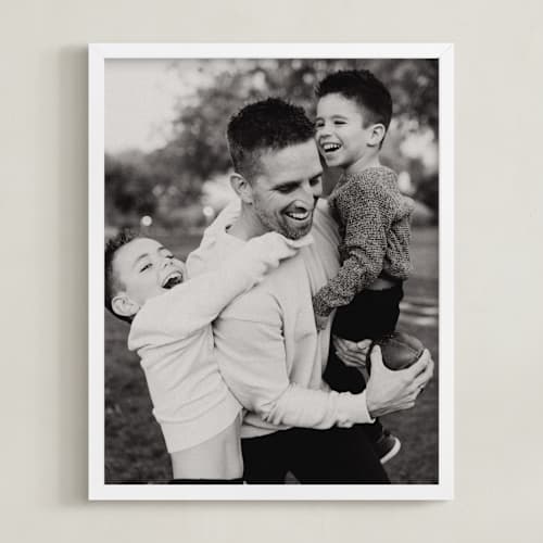This is a white photo art with standard by Minted called the big picture: father's day framed photo