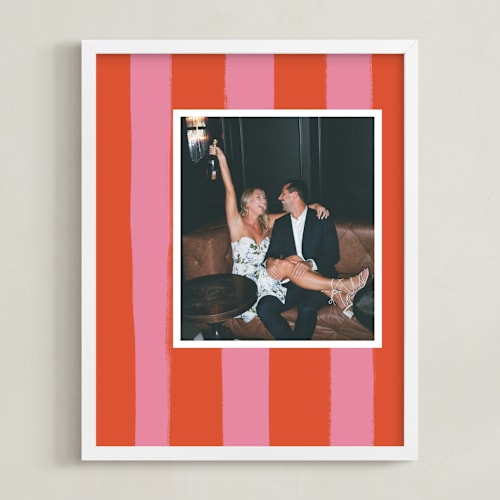 This is a blood orange photo art by Cindy Reynolds called striped mat: framed photo
