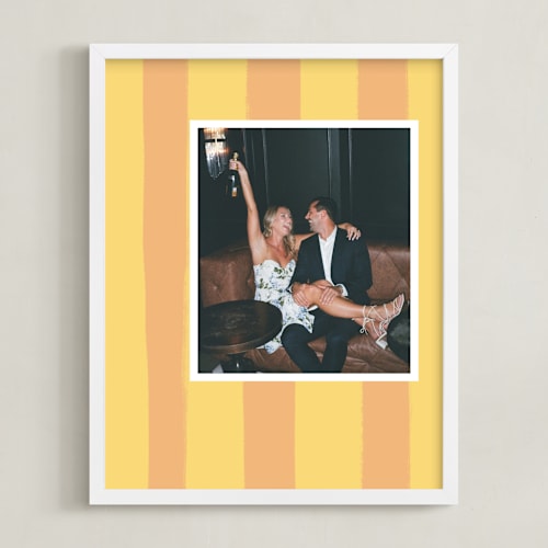 This is a peach photo art by Cindy Reynolds called striped mat: framed photo