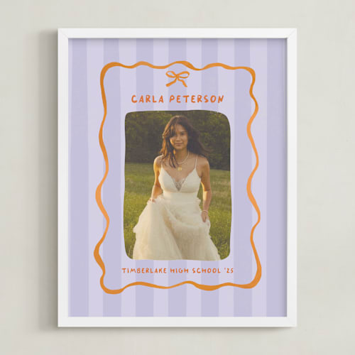 This is a peach lilac photo art by Vera Lim called whimsical stripes: portrait framed photo