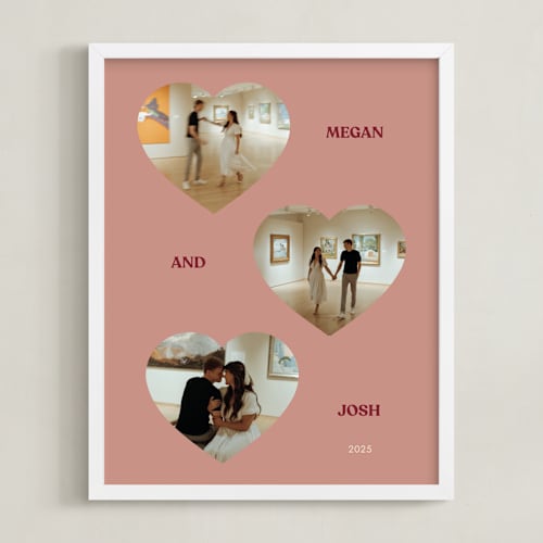 This is a dusty rose photo art by Ani Somi called three hearts: framed photo