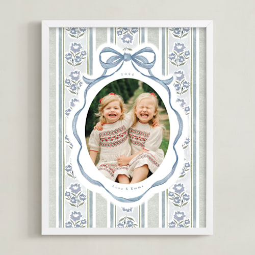 This is a blueberry photo art by Jackie Crawford called holiday ribbon: portrait framed photo