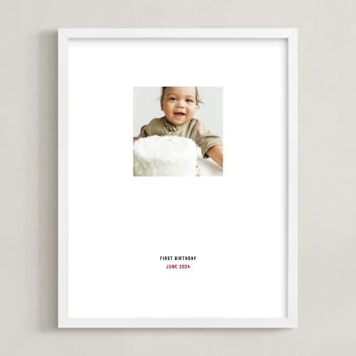 This is a white photo art by Minted called stamped snap: framed photo