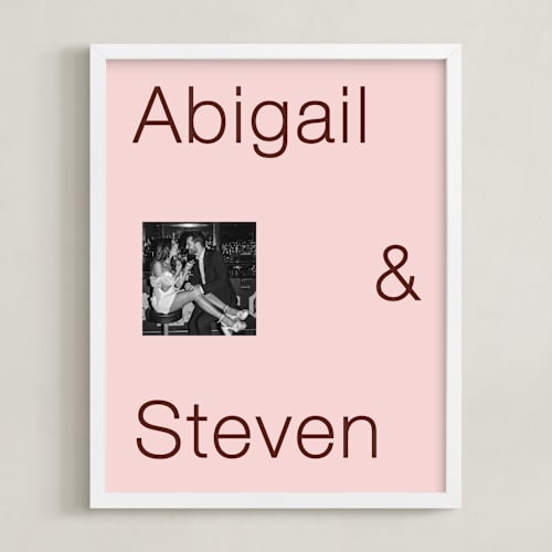 This is a blush photo art with standard by Minted called bold love: framed photo