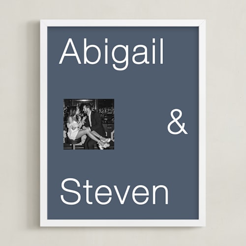 This is a denim photo art by Minted called bold love: framed photo