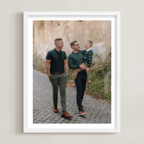 This is a white photo art with standard by Minted called the big picture: father's day framed photo