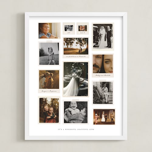 This is a white photo art with standard by Kamala Nahas called ephemera bakers dozen