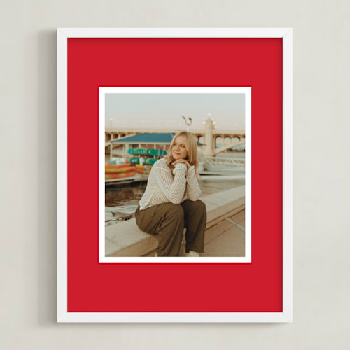 This is a red photo art with standard by Minted called color border: portrait framed photo