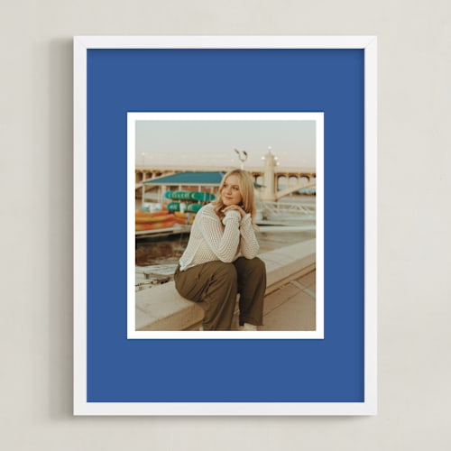 This is a blue photo art by Minted called color border: portrait framed photo