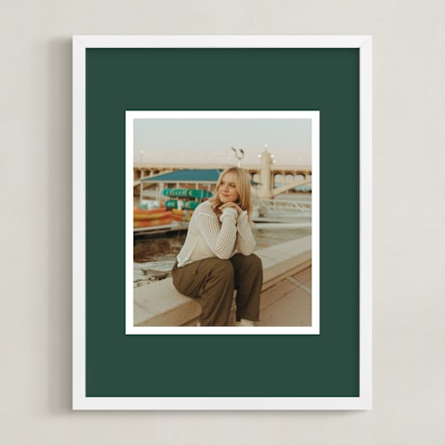 This is a green photo art by Minted called color border: portrait framed photo