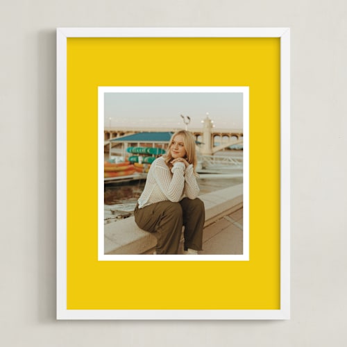 This is a yellow photo art by Minted called color border: portrait framed photo