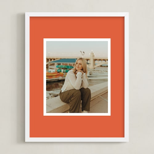 This is a orange photo art by Minted called color border: portrait framed photo