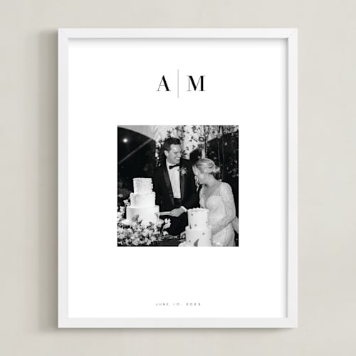 This is a white photo art by Minted called monogram: square framed photo 