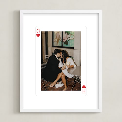 This is a white photo art with standard by Minted called ace of hearts: framed photo