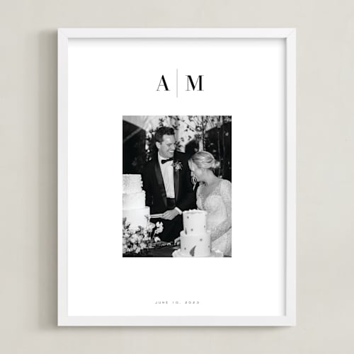 This is a white photo art by Minted called monogram: portrait framed photo 
