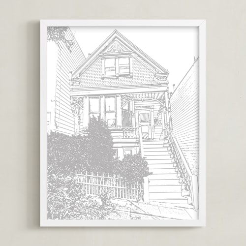 This is a cloud grey home wall art by Minted called house: portrait orientation custom print